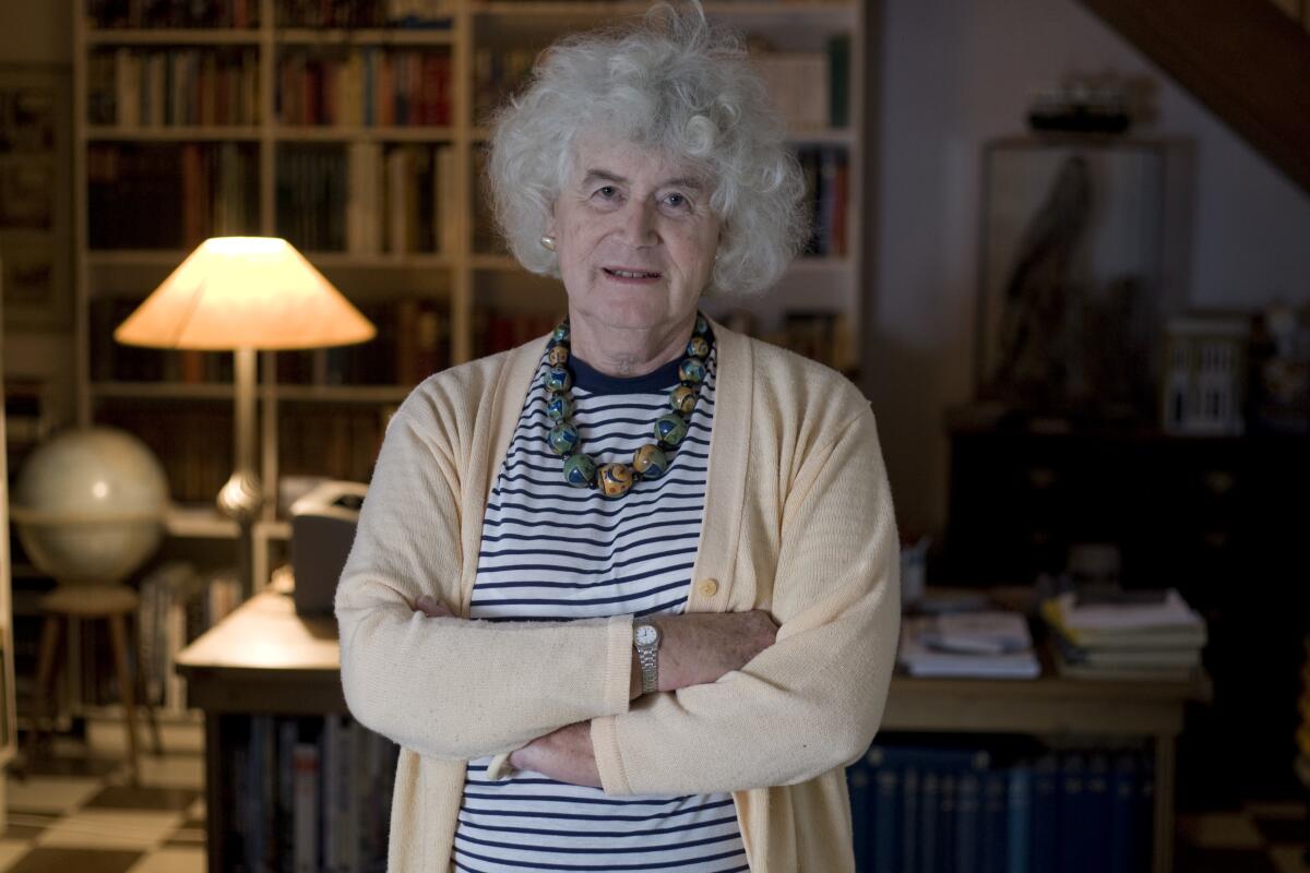 British writer and historian Jan Morris, pictured at her home near the village of Llanystumdwy in Gwynedd, north Wales. 
