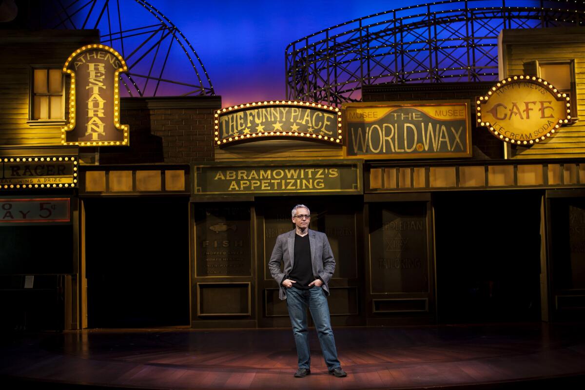 Playwright Donald Margulies on the set of "Coney Island Christmas" at the Geffen Playhouse.