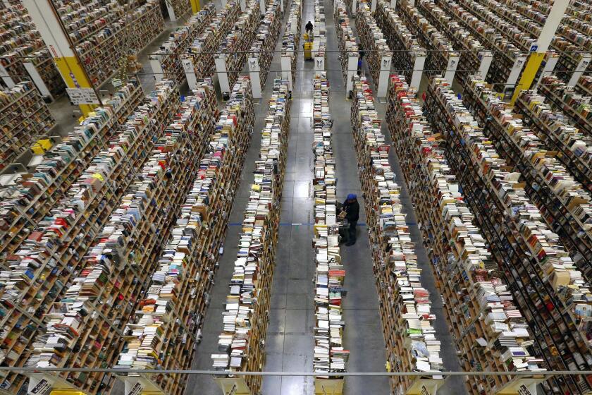 Online retailer Amazon, which has massive fulfillment centers like the one seen here, may open hundreds of retail stores.