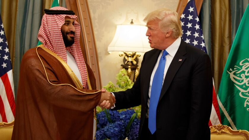 President Trump with Saudi Deputy Crown Prince and Defense Minister Mohammed bin Salman during a meeting in May in Saudi Arabia.