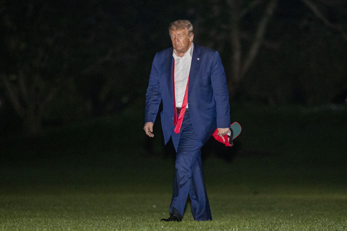 President Trump returns to the White House early Sunday from a campaign rally in Tulsa, Okla.