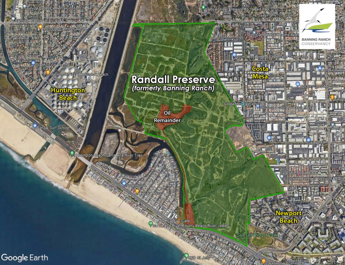 An overhead look at what will now be called the Randall Preserve.