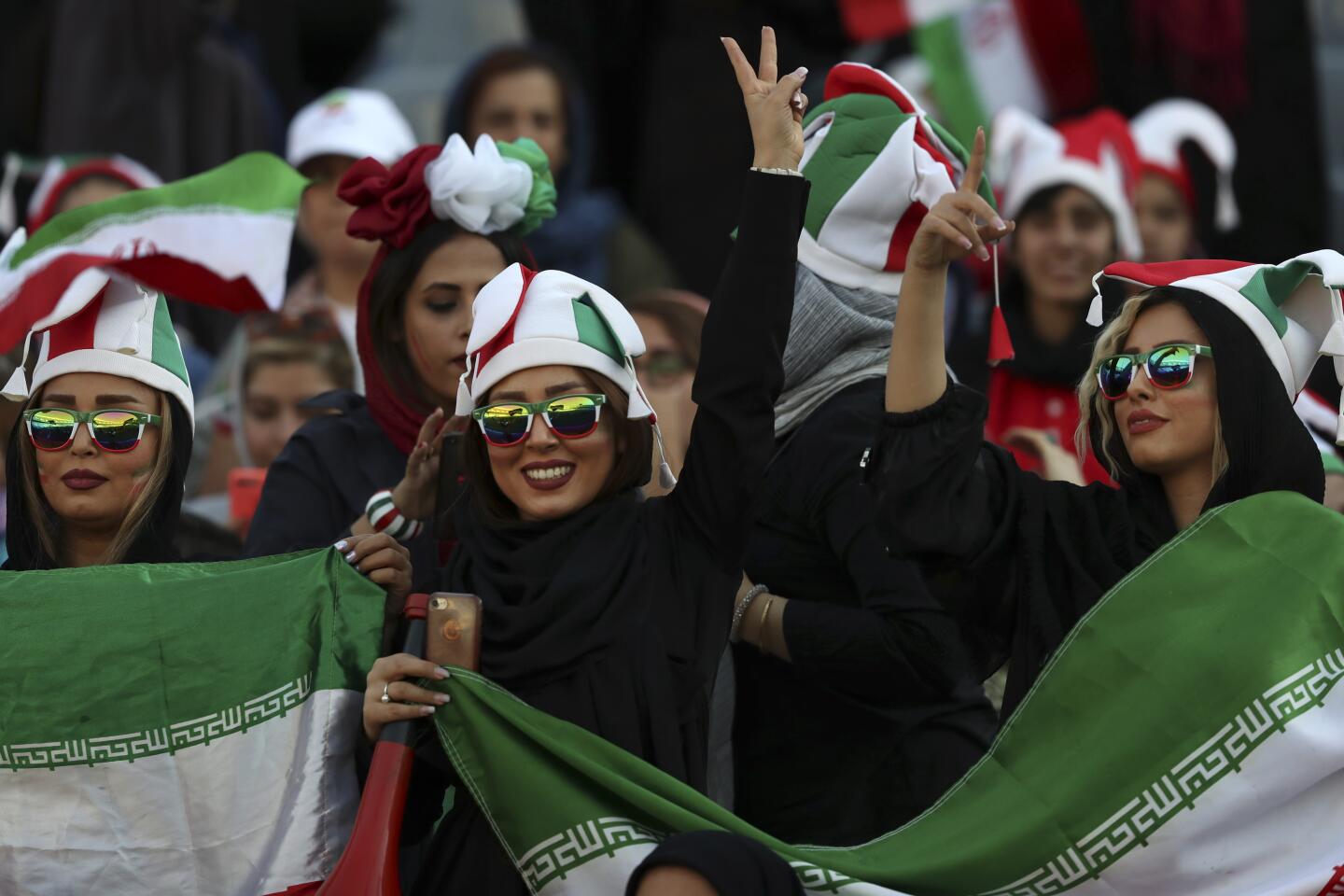 Women attend soccer match in Iran