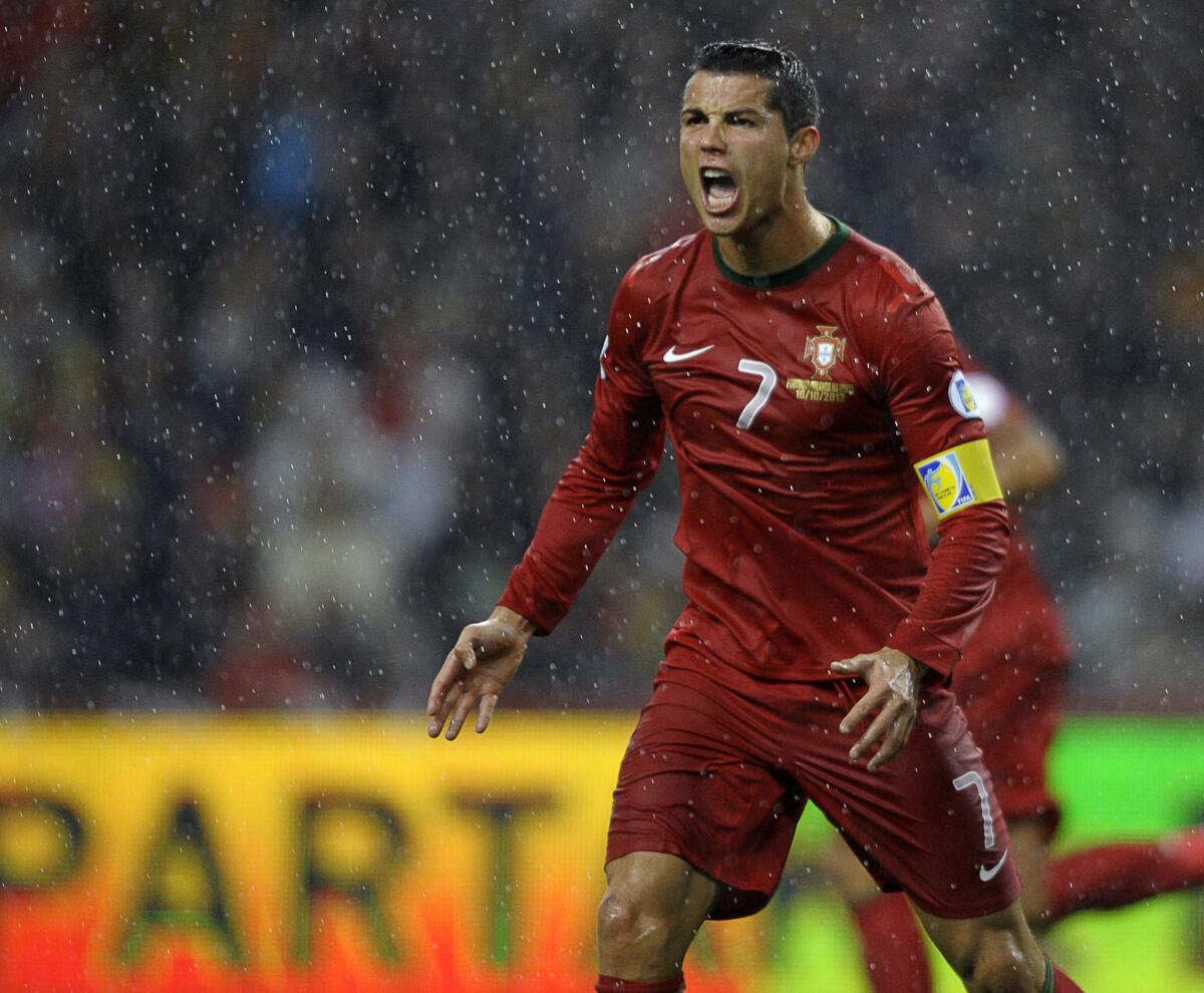 Portugal's Cristiano Ronaldo reacts during the World Cup 2014 qualifying match against Northern Ireland on Oct. 16.