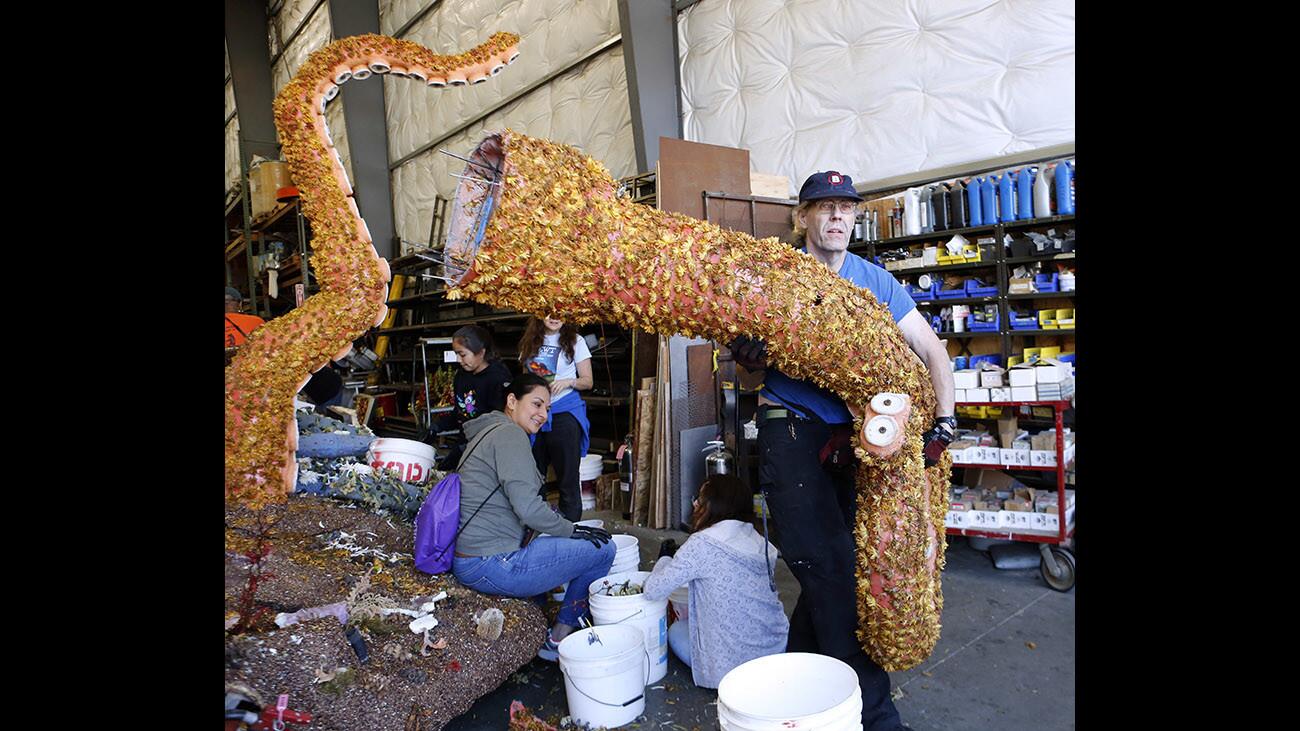 Photo Gallery: Annual tear down of the Burbank Rose Parade float