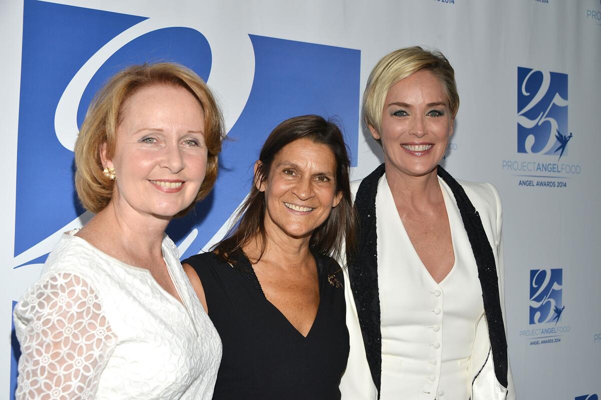 Kate Burton, left, Aileen Getty and Sharon Stone attend Project Angel Food's Angel Awards Gala.