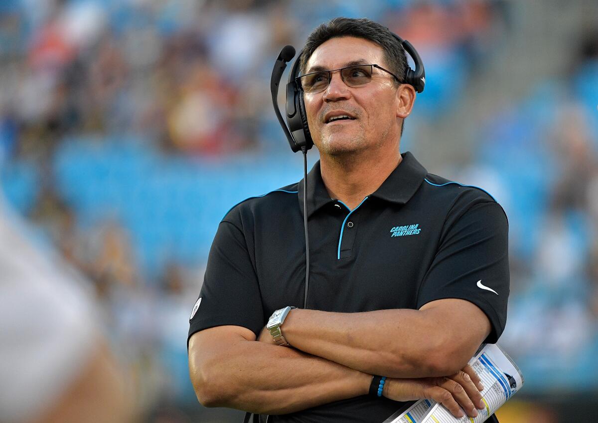 Former Carolina Panthers coach Ron Rivera has been hired as coach of the Washington Redskins.