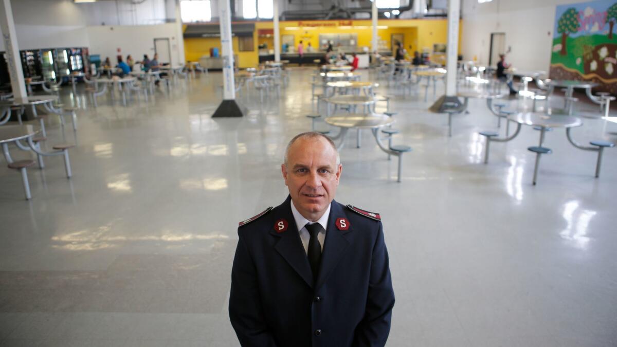 The Salvation Army's Lt. Col. Kyle Smith at the Salvation Army homeless shelter in Bell.