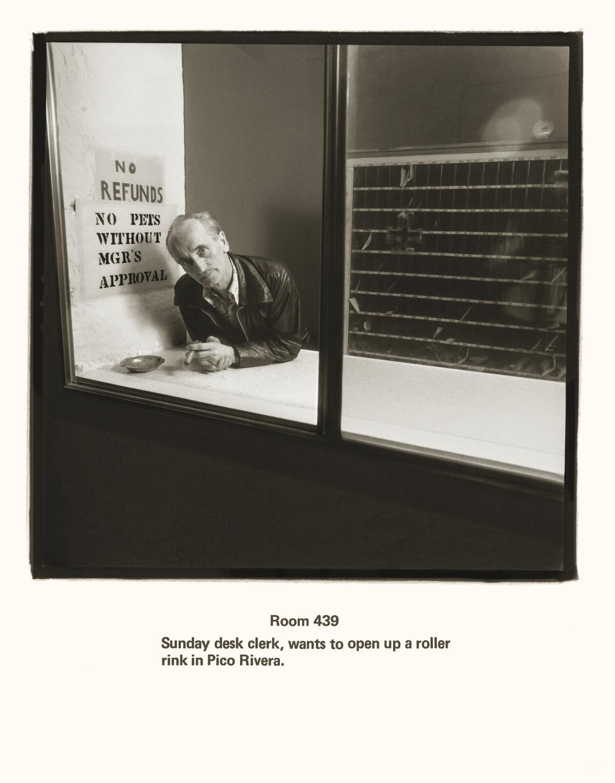 A desk clerk at the St. Francis Hotel.