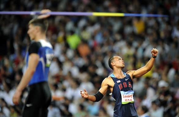 Bryan Clay of the U.S. prepares for a javelin throw during competition in the men's decathlon at the 2008 Beijing Olympics. Clay won the gold medal.