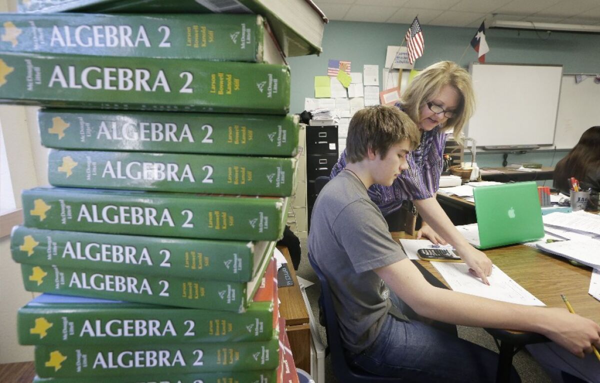 A math class in Texas -- one of the few states not to adopt Common Core