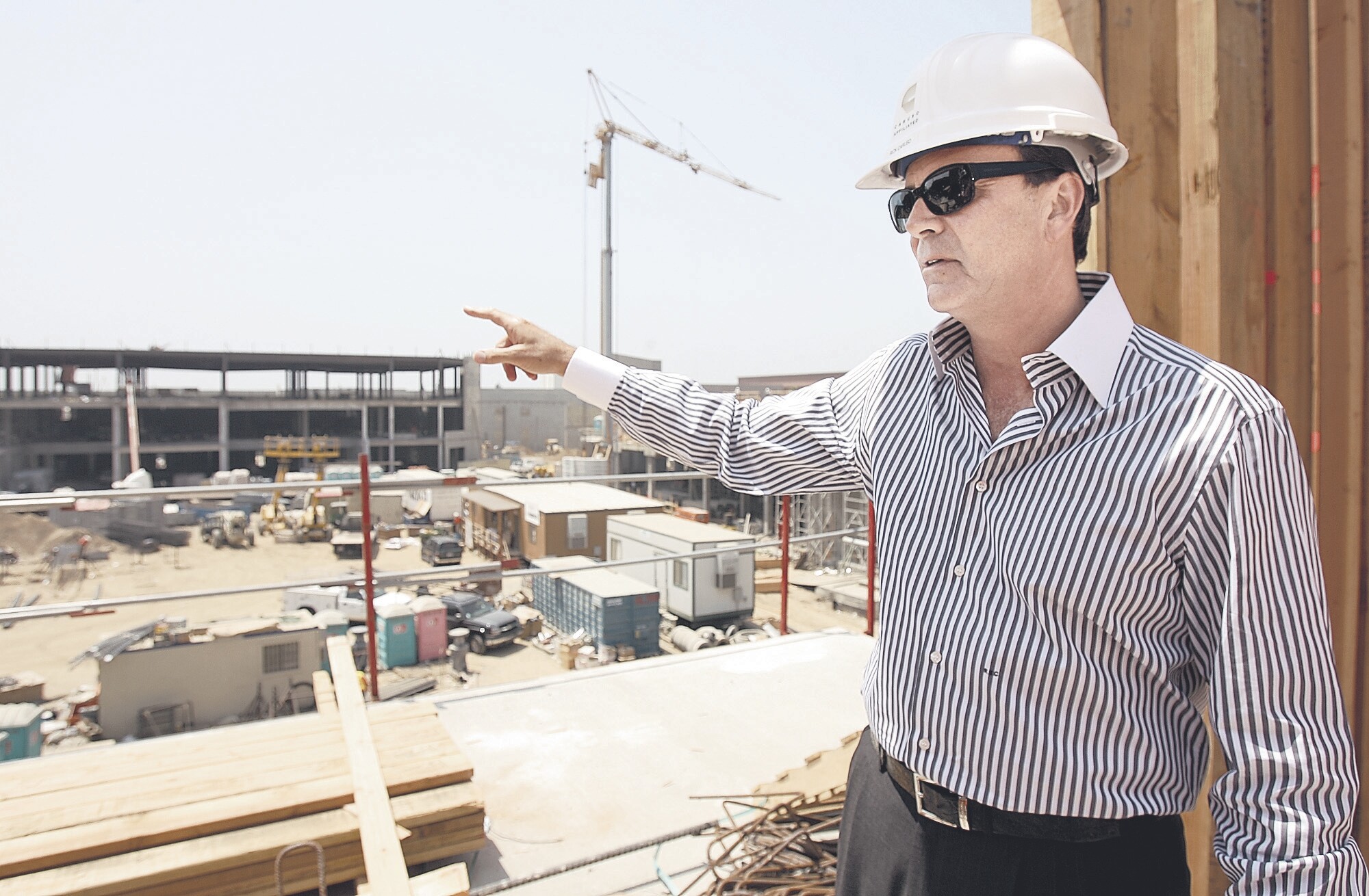 Rick Caruso at a construction site