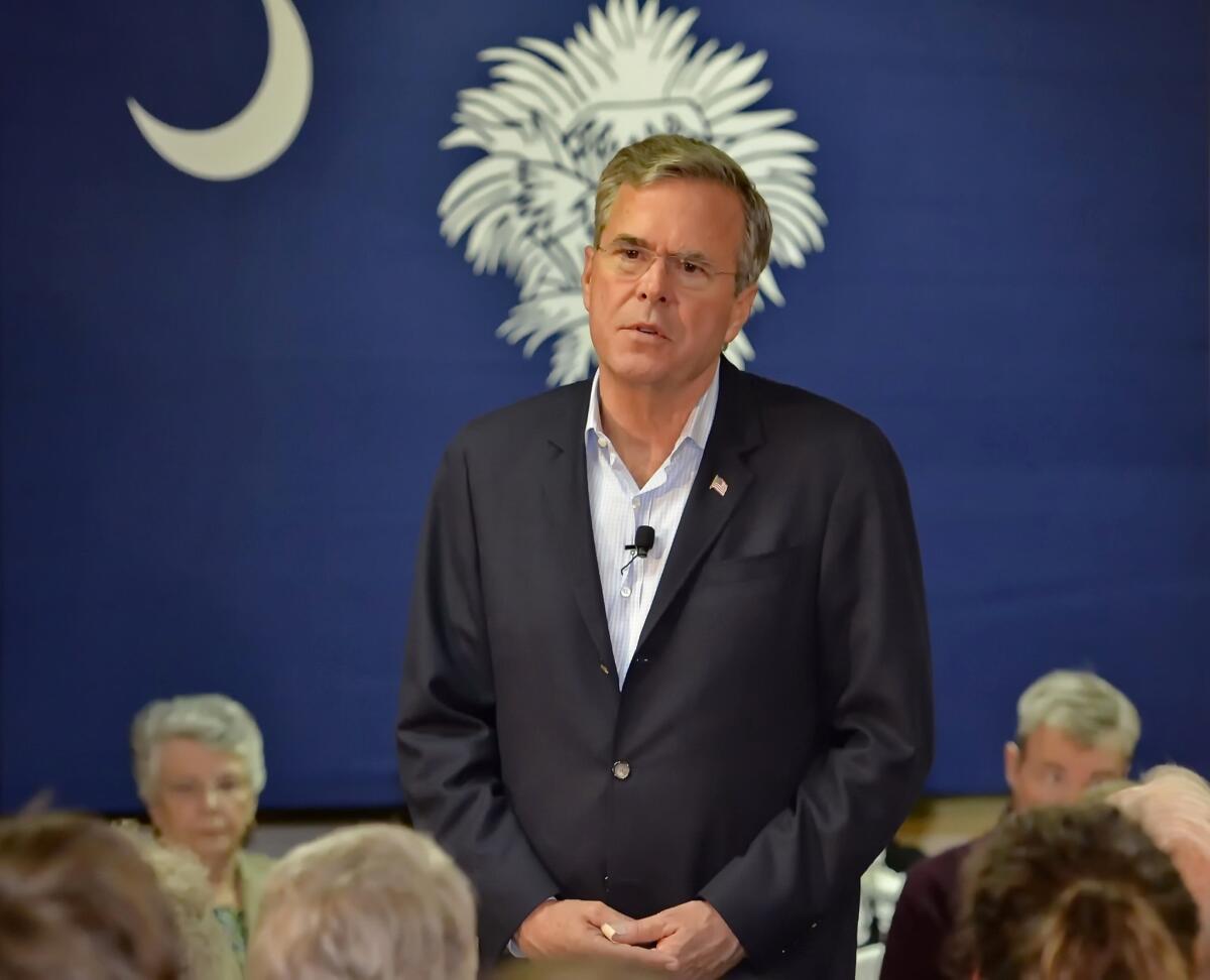 Republican presidential candidate Jeb Bush speaks during a town hall meeting at Dyar's Diner on Jan. 8 in Pendelton, S.C.