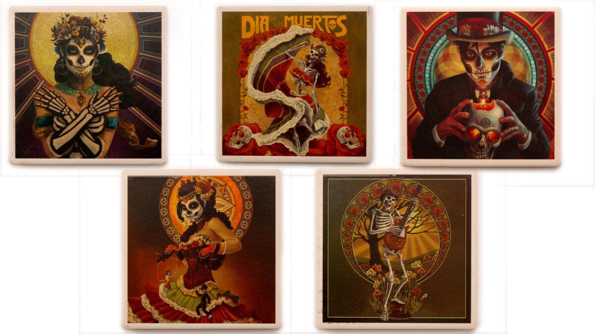 Day of the Dead coasters, Bed,Bath and Beyond, $2.99 each.