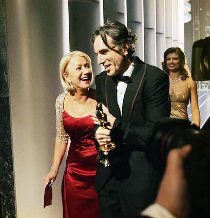 Oscar show -- Helen Mirren, Daniel Day-Lewis