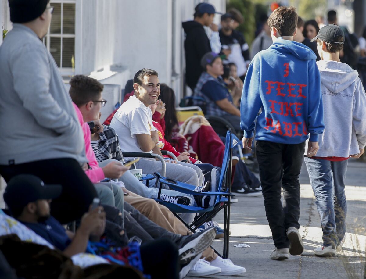 Hundreds of Kanye West fans lined-up and camped out for more than a block in the 300 block of North Fairfax Avenue in August for a chance to buy clothing by the rapper-turned fashion mogul.