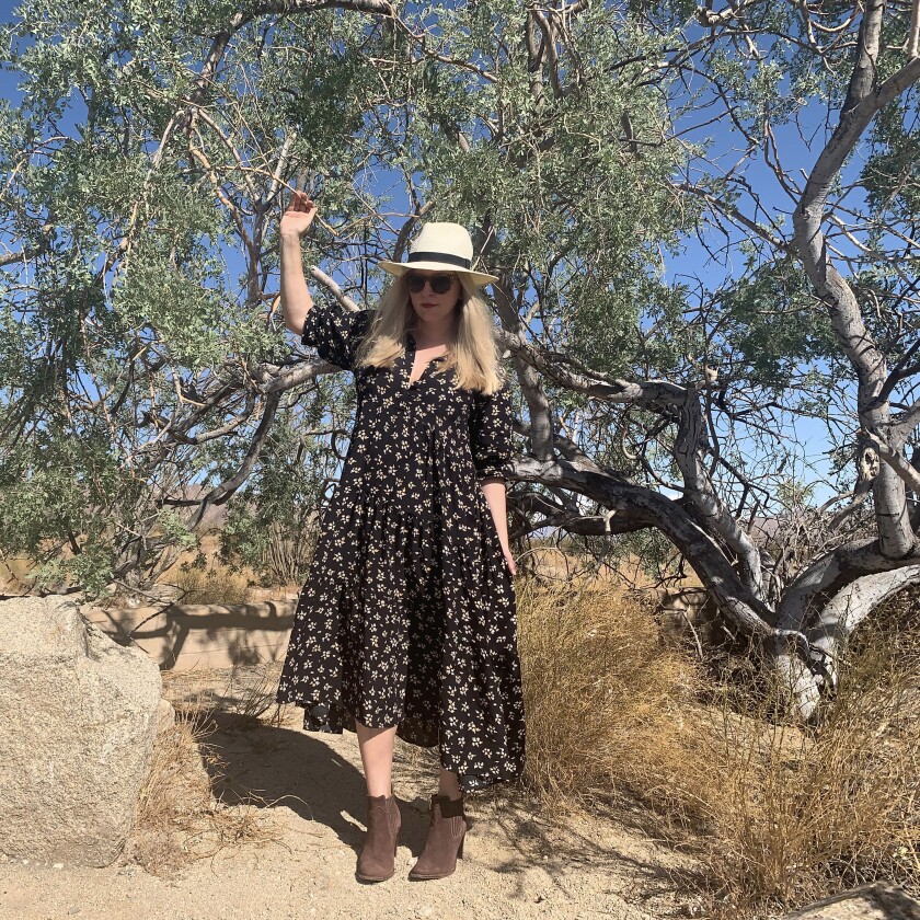 Influencer Sasha Wilkins in Joshua Tree.