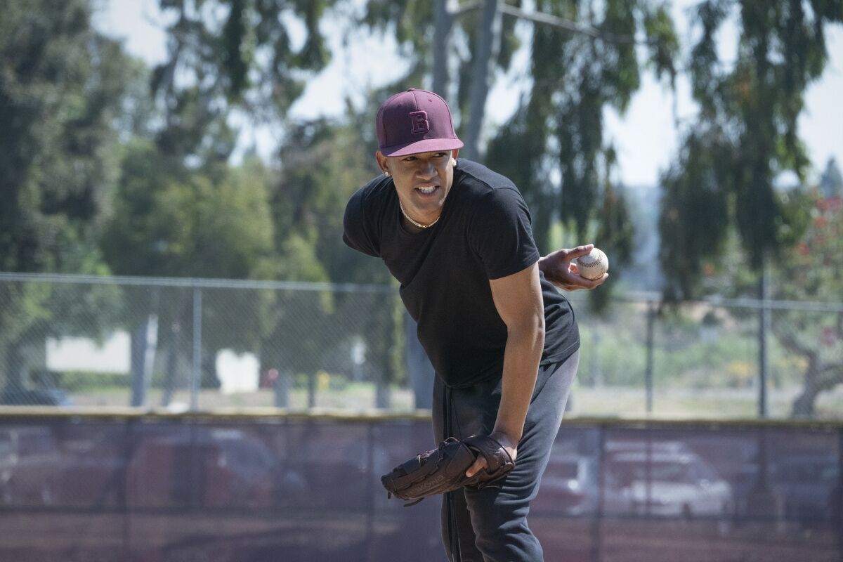 A pitcher on the mound