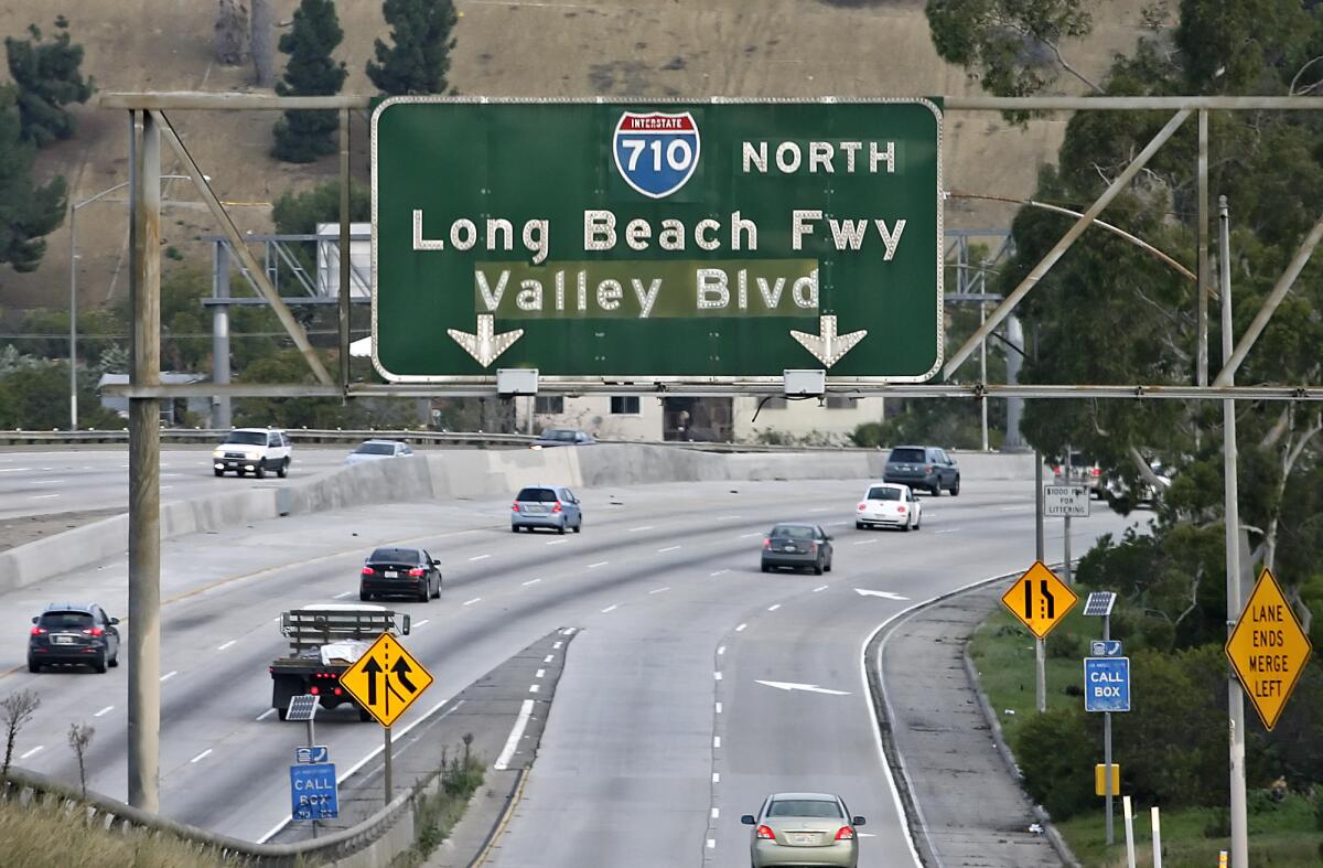 The terminus of the Long Beach (710) Freeway at Valley Boulevard in Alhambra, pictured on Friday, Jan. 29, 2010. The Glendale Unified School District on Tuesday came out against an existing proposal to build a tunnel extension that would connect the freeway to Pasadena.