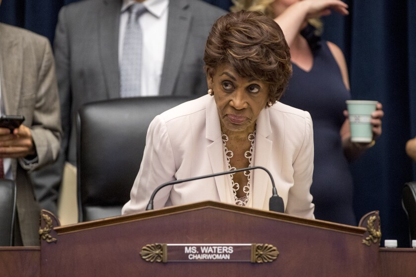 Rep. Maxine Waters (D-Los Angeles) said Wednesday that if Facebook issues its Libra token, the company will “wield immense power that could disrupt” governments and central banks.