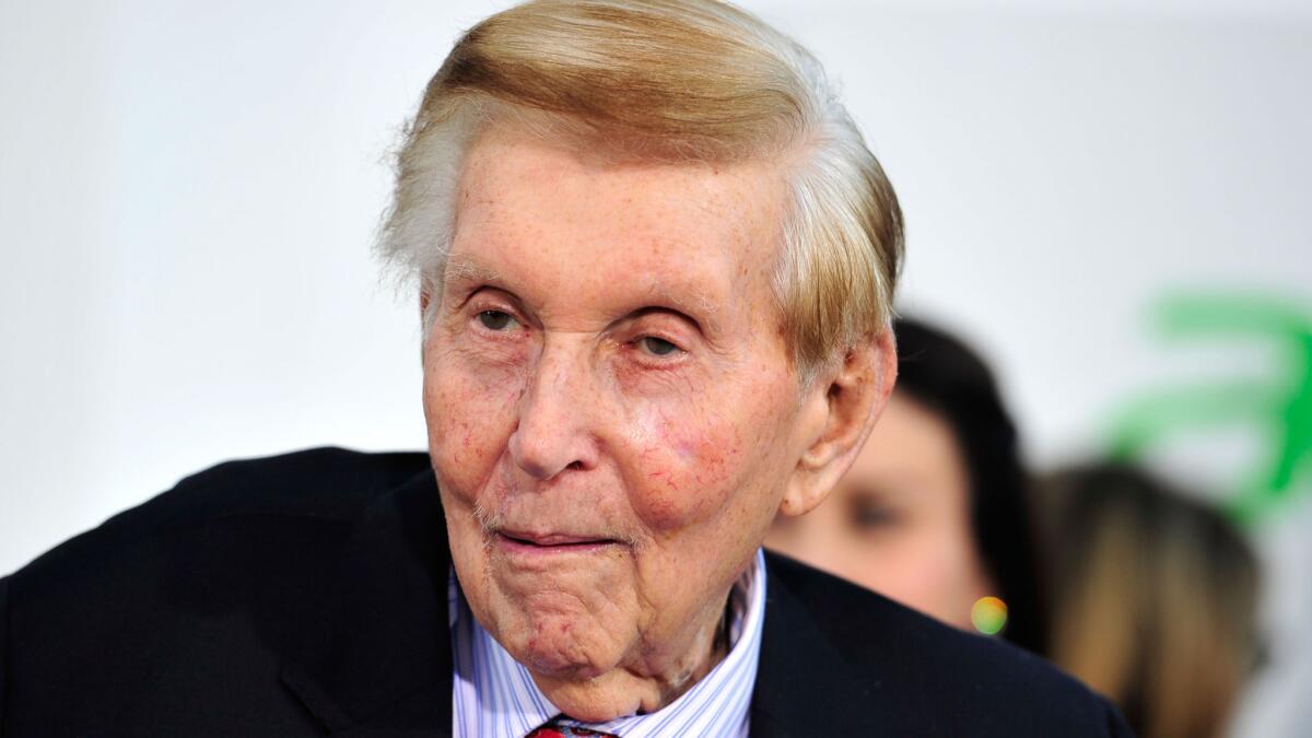 Viacom's Sumner Redstone arrives at the premiere of Paramount Pictures' "Star Trek Into Darkness'" at the Dolby Theatre in May 2013.