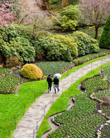 The Butchart Gardens, more than a century old, occupy a former quarry outside Victoria on Vancouver Island.