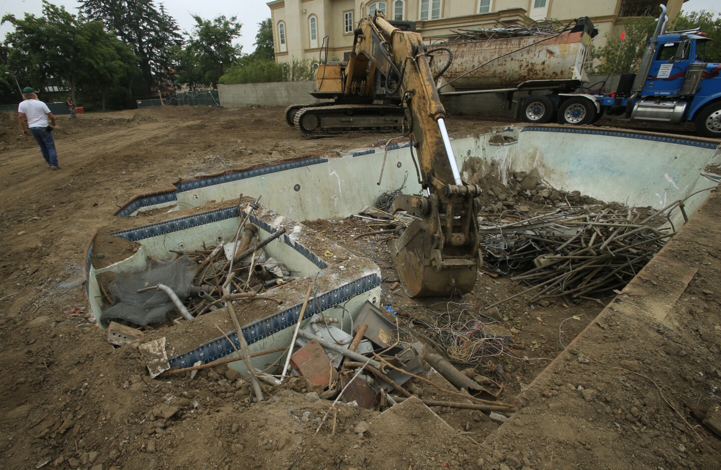 The home's demolished pool.