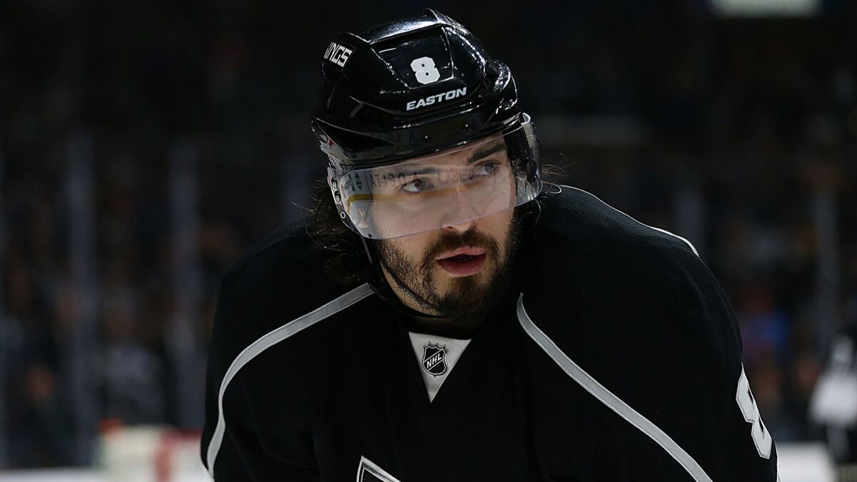 Kings defenseman Drew Doughty during a break in the action against the Minnesota Wild.