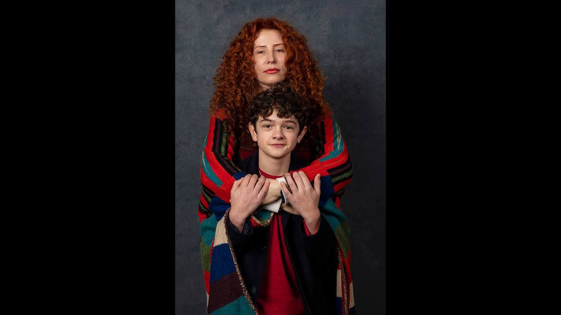 Director Alma Har'el and actor Noah Jupe, from the film "Honey Boy," photographed at the 2019 Sundance Film Festival in Park City, Utah, on Friday, Jan. 25.