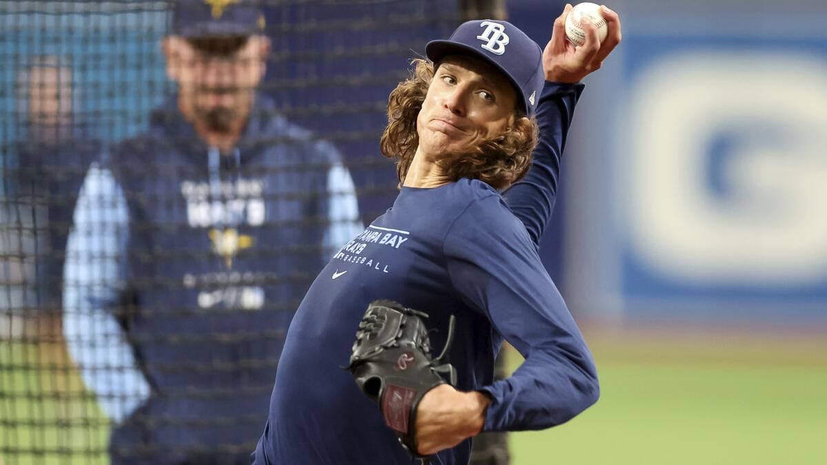 Rays ace Glasnow throws BP, hasn't ruled out return in 2022