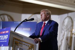 Former President Donald Trump speaks at his Mar-a-Lago estate Tuesday, April 4, 2023, in Palm Beach, Fla.