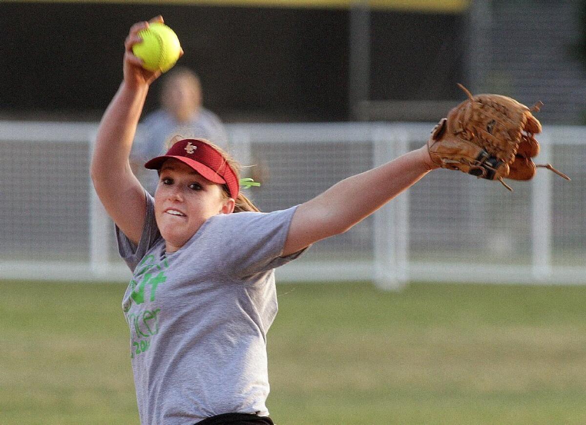 La Cañada pitcher Holly Stoner led the Spartans to a win Friday night against Monrovia.