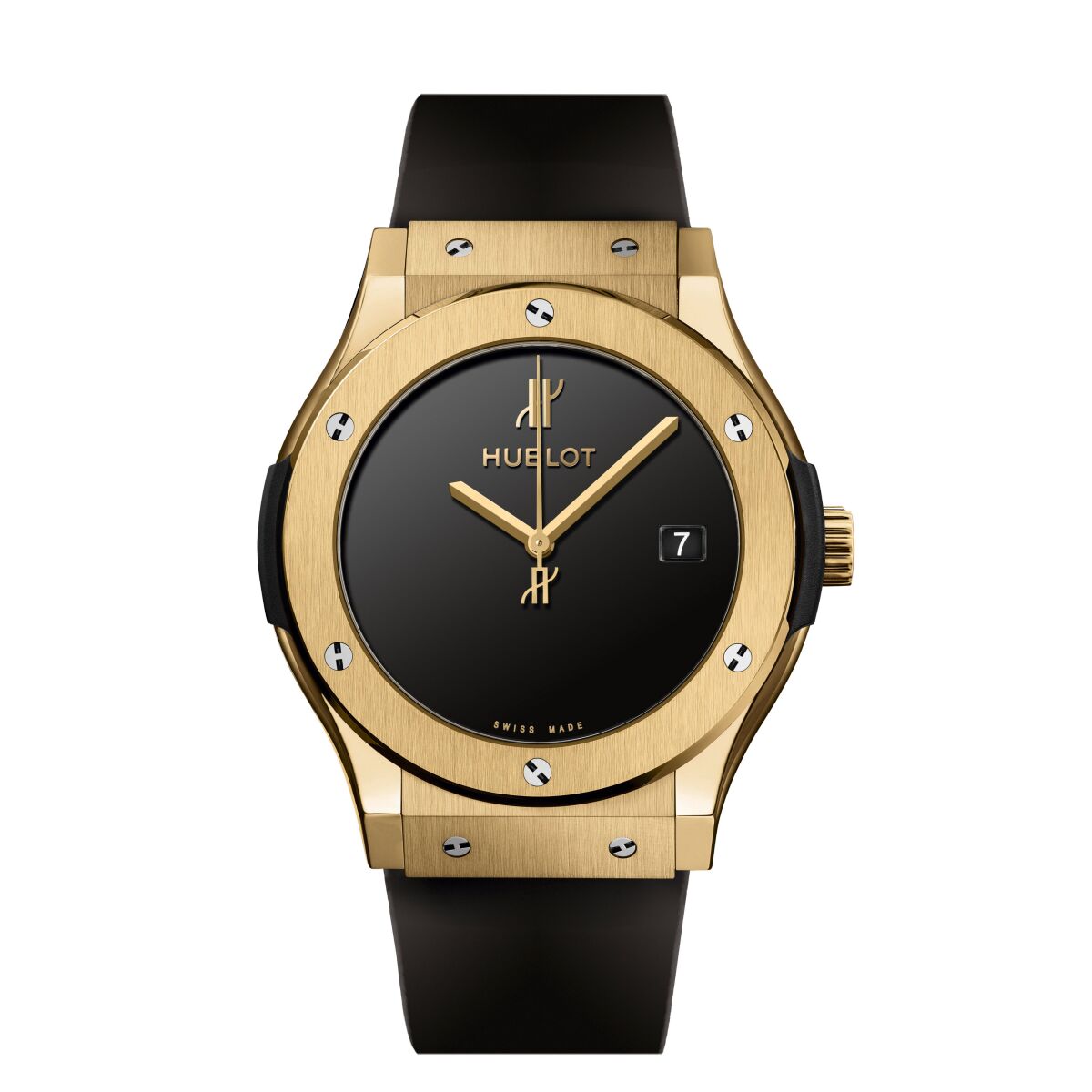 A photo of Hublot's Classic Fusion 40 Years Anniversary watch in yellow gold.