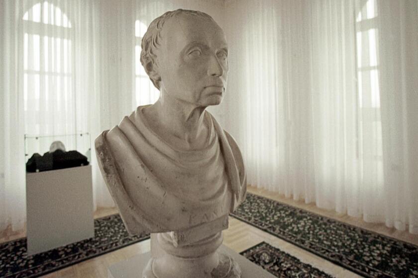 An argument in southern Russia over the philosopher Immanuel Kant, a bust of whom is seen here in Kaliningrad, led to one debater shooting the other with an air gun.