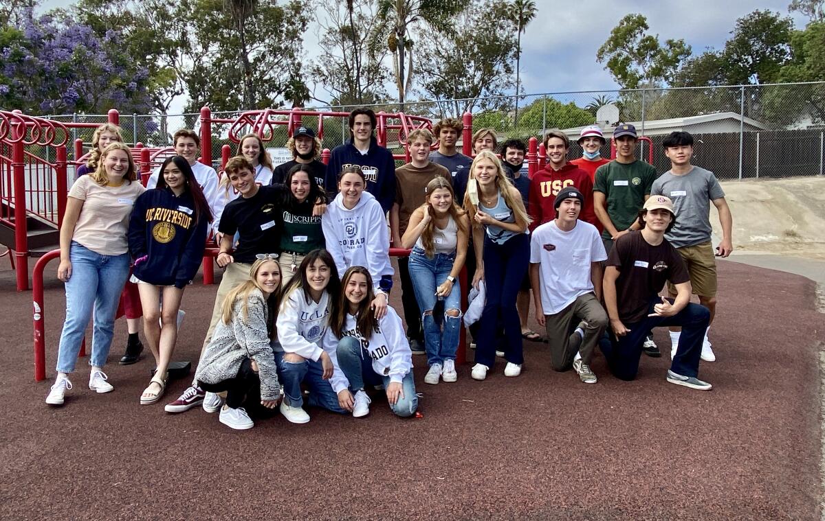 Seniors graduating from various local high schools who went to Bird Rock Elementary reunited June 3.