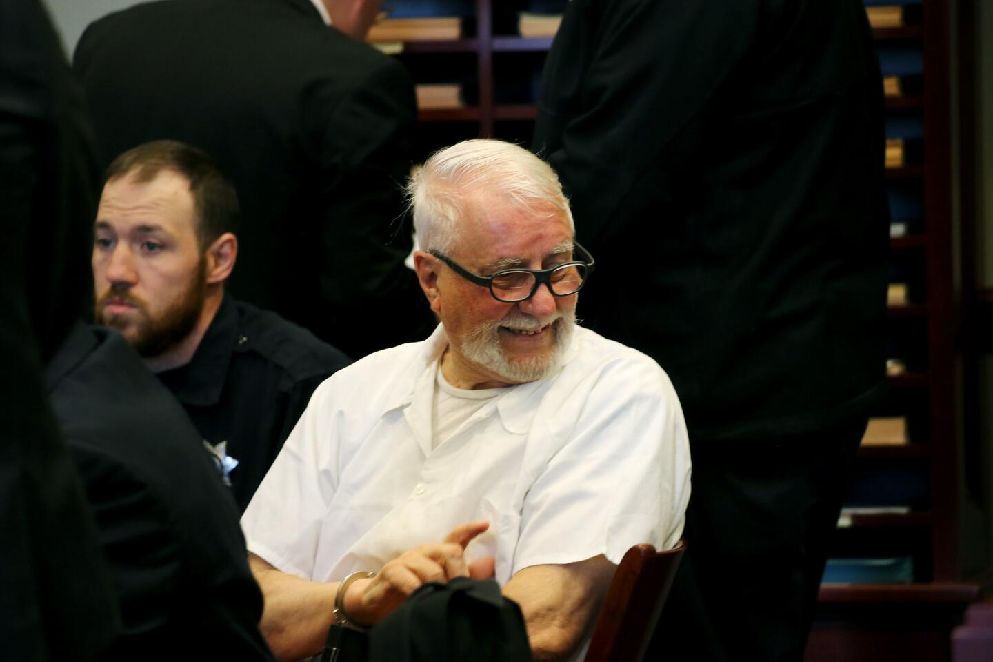 Jack McCullough, convicted in the 1957 killing of 7-year-old Maria Ridulph in Sycamore, Ill., appears in court at the DeKalb County Courthouse on April 15, 2016, in Sycamore.