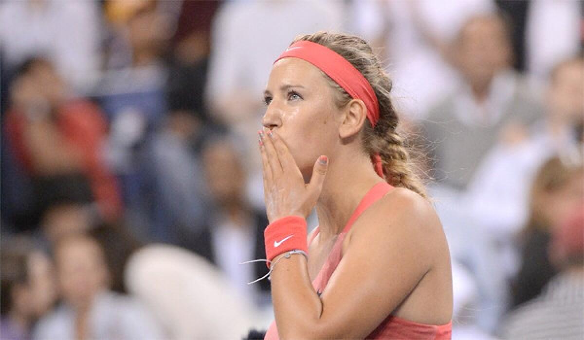 Victoria Azarenka advanced to the semifinals of the U.S. Open by defeating Daniela Hantuchova, 6-2, 6-3, on Wednesday.