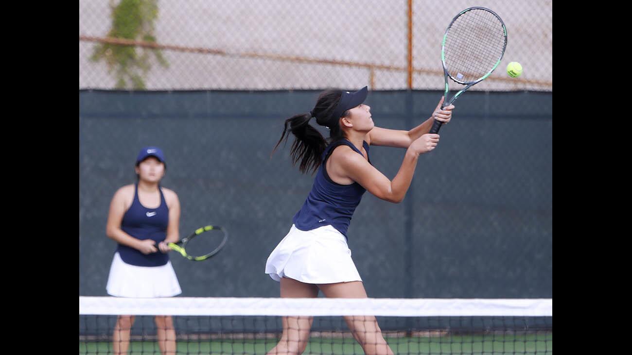 Photo Gallery: Crescenta Valley High School girls tennis in CIF SS Div 3 playoff match vs. Marymount High School