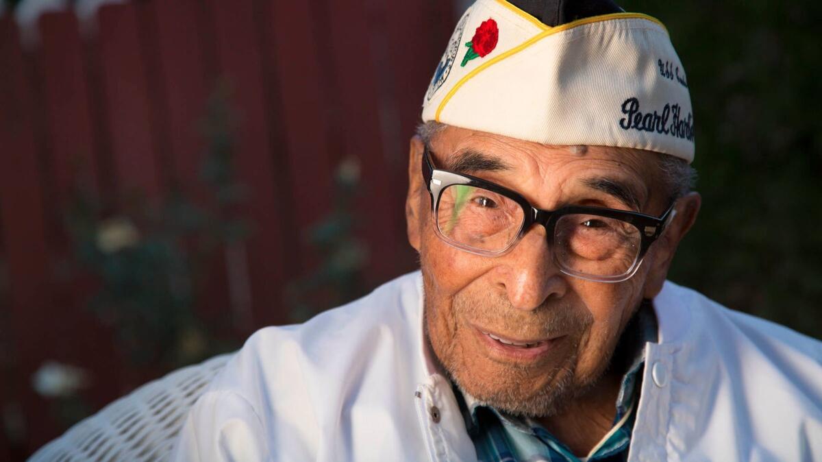 At 104, Ray Chavez of Poway is believed to be the oldest Pearl Harbor survivor in the U.S. He was the quartermaster on the Condor minesweeper.