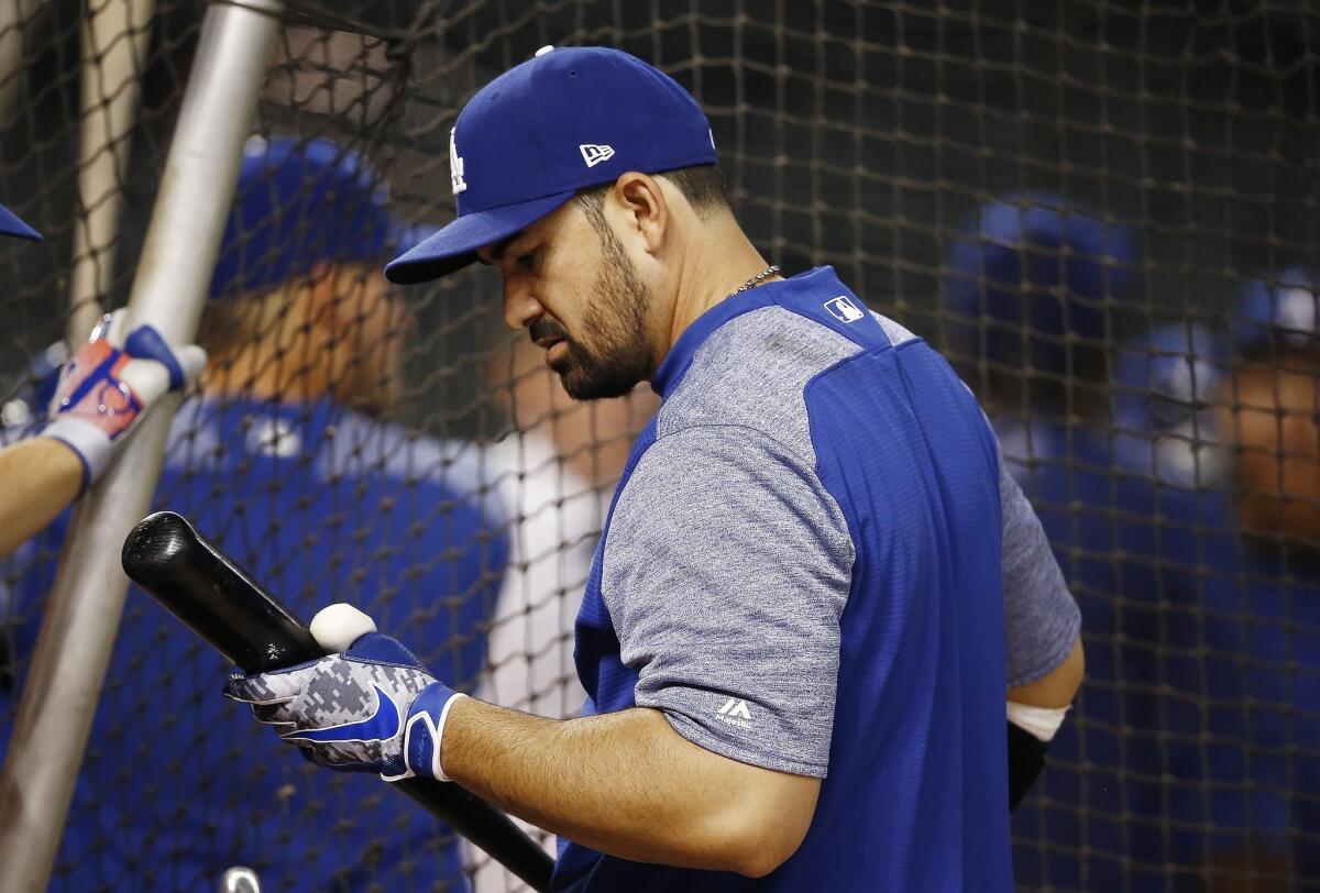 Dodgers first baseman Adrian Gonzalez has been placed on the 10-day disabled list.