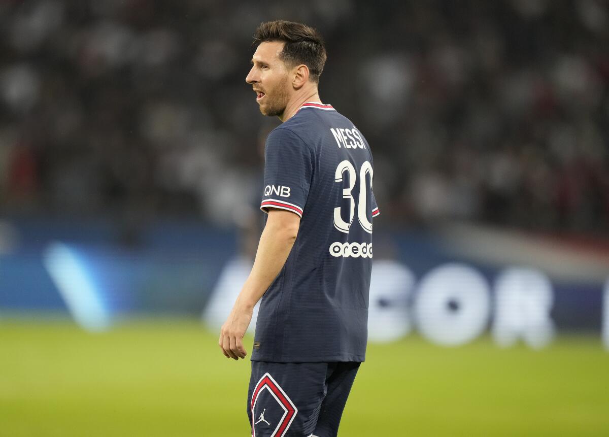 PSG's Lionel Messi during the French  