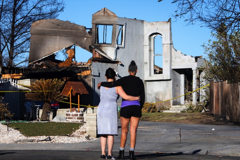 Burned home on Stone Ridge Court