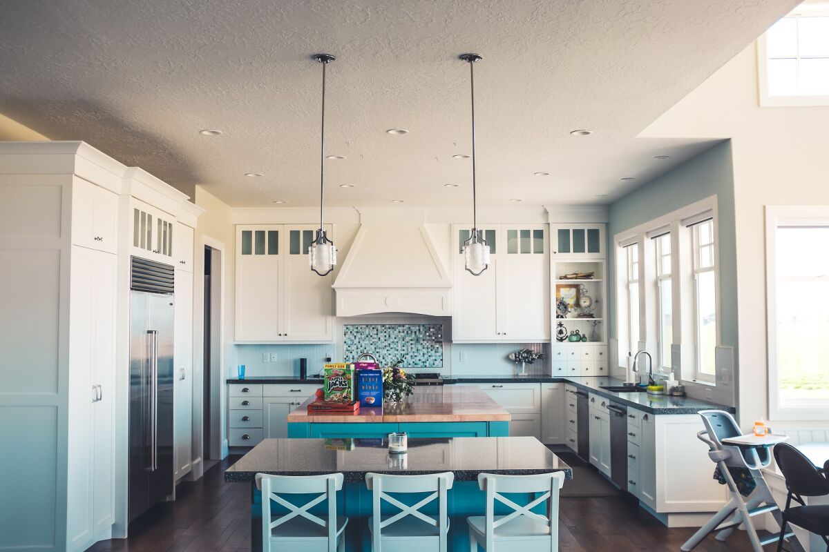 A kitchen at a rare quiet time: ready for another busy day.