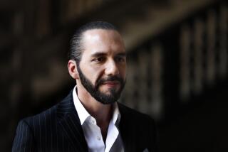 FILE - El Salvador's President Nayib Bukele speaks to the press at Mexico's National Palace after meeting with President Andres Manuel Lopez Obrador in Mexico City, March 12, 2019. Bukele is running for a second five-year term in 2024, despite a constitutional ban on reelection, largely on the results of his gang crackdown. (AP Photo/Marco Ugarte, File)