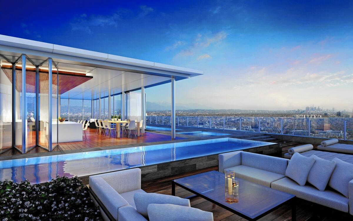 The penthouse atop the Four Seasons Private Residences-Los Angeles will have a 9,000-square-foot garden and a swimming pool.