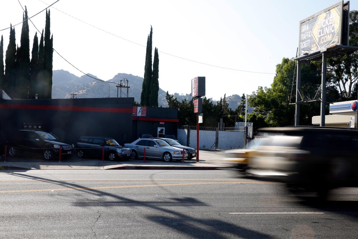 An auto sales lot in Chatsworth