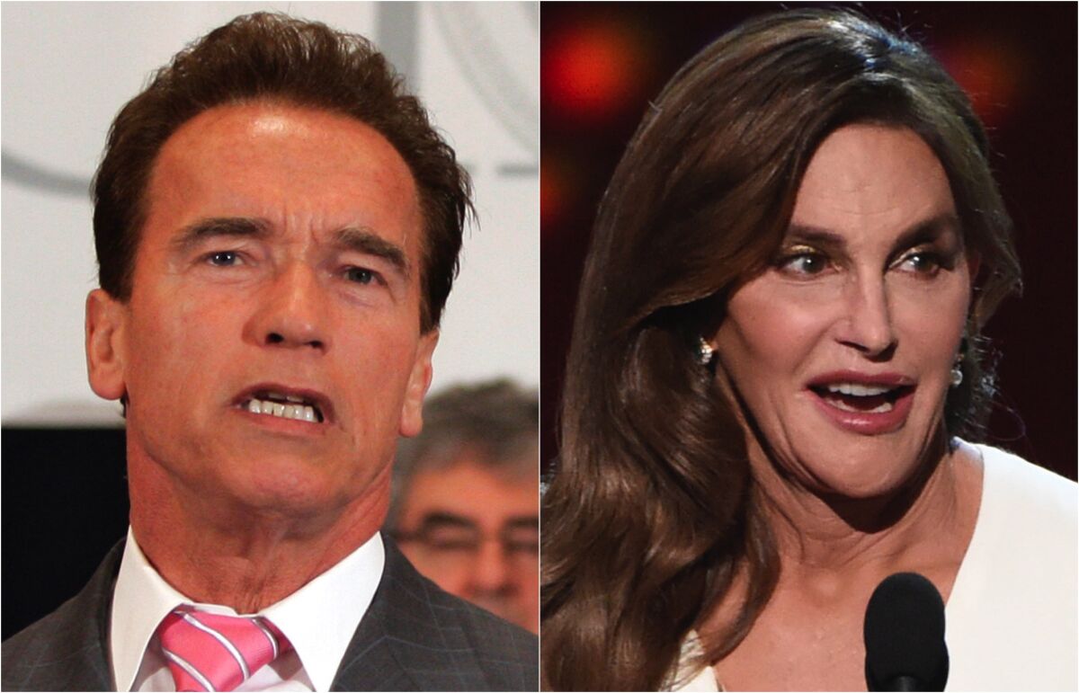 Photos of Arnold Schwarzenegger and Caitlyn Jenner