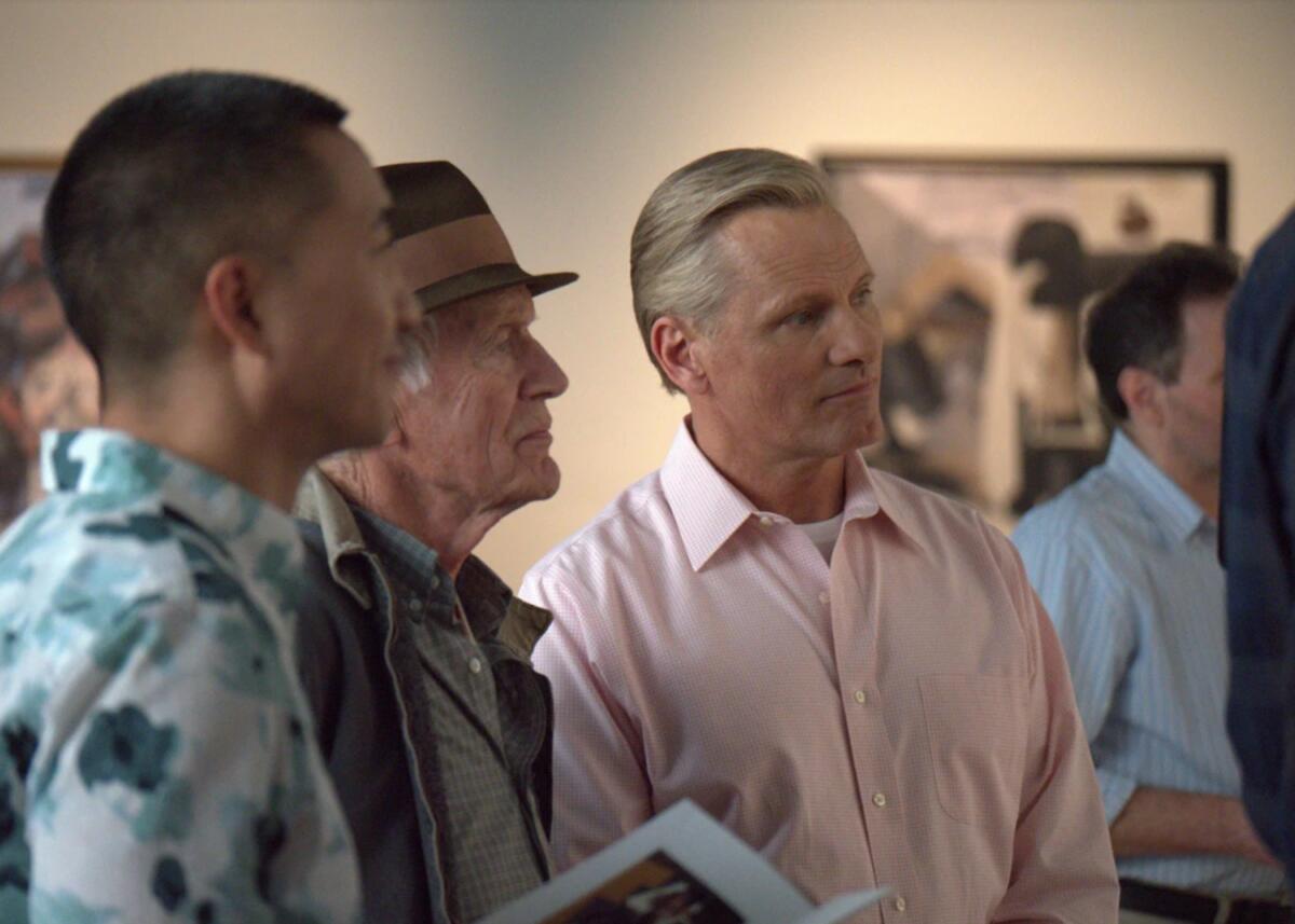 From left, Terry Chen, Lance Henriksen and Viggo Mortensen star in "Falling."