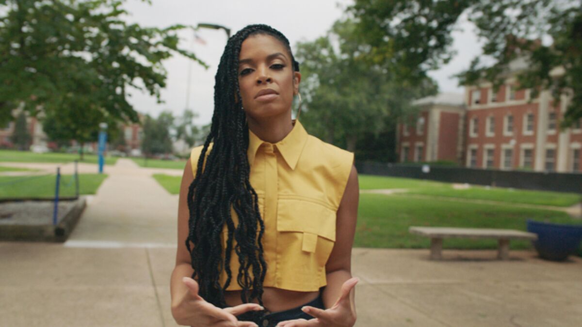 Susan Kelechi Watson on the campus of Howard University in HBO's "Between the World and Me."