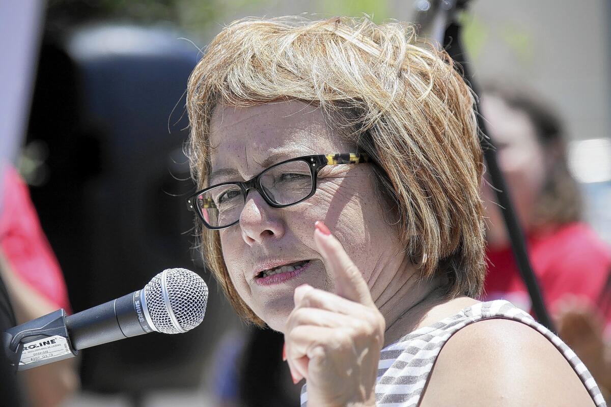Maria Elena Durazo, chief of the Los Angeles County Federation of Labor, has pressed for an immediate rise in the minimum wage to at least $15 an hour.